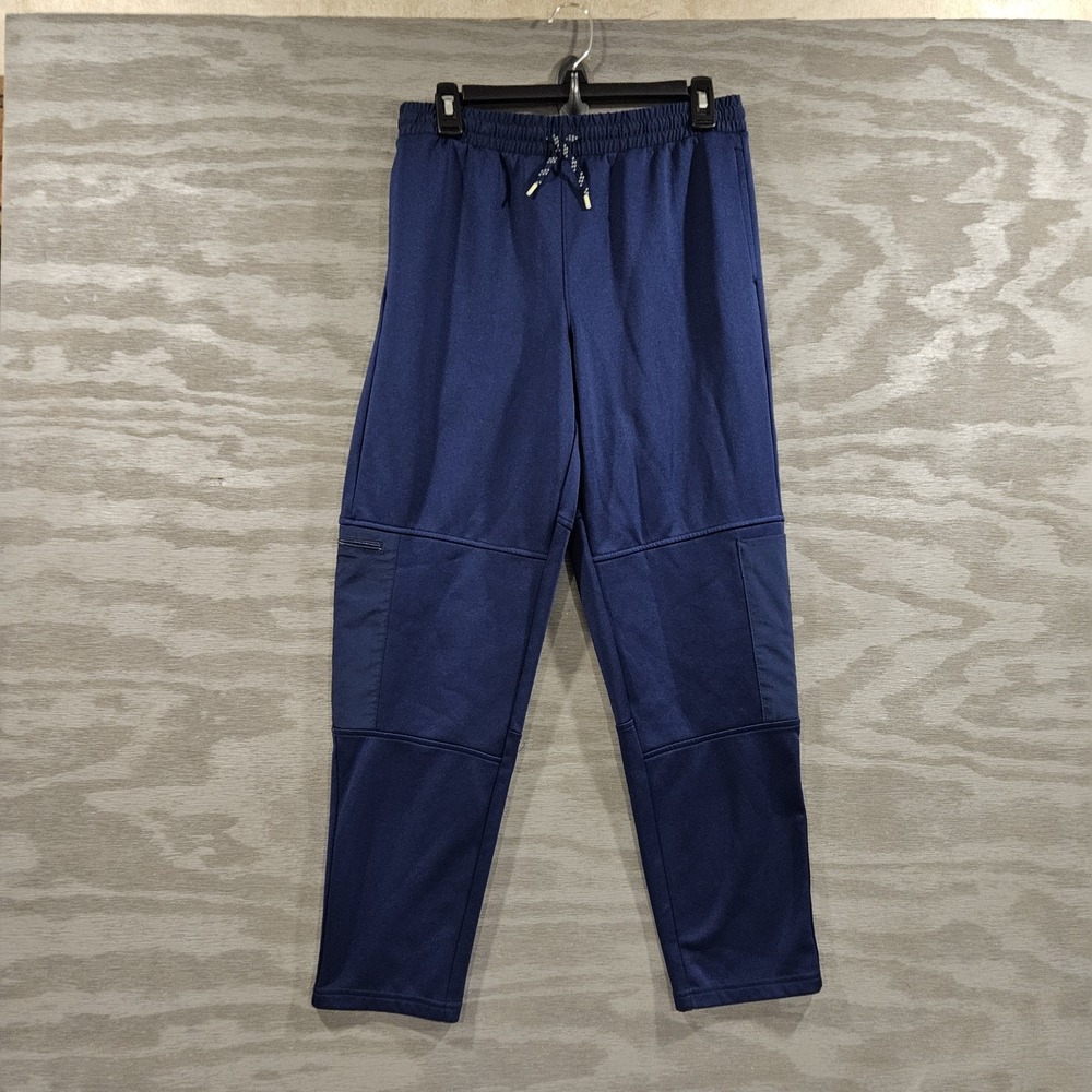Lands' End Womens Medium Skinny Track Pants Navy Blue Cargo Joggers Pockets